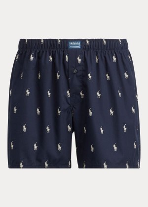 Bielizny Ralph Lauren Allover Pony Boxer Męskie Granatowe | CUFK7375