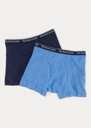 Bielizny Ralph Lauren Boxer Brief 2-Pack Męskie Niebieskie | DIAJ1924