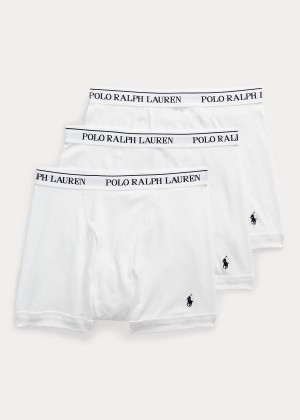 Bielizny Ralph Lauren Boxer Brief 3-Pack Męskie Białe | XVVN0451