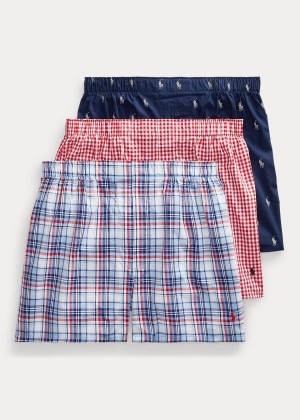 Bielizny Ralph Lauren Classic Boxer 3-Pack Męskie Granatowe Kolorowe | VUMU5429