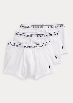 Bielizny Ralph Lauren Cotton Trunk 3-Pack Męskie Białe | RFCD9560