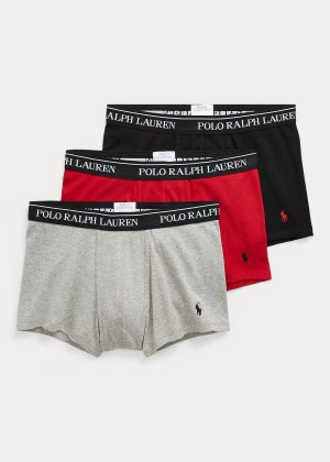 Bielizny Ralph Lauren Cotton Trunk 3-Pack Męskie Czarne Szare | AWQU5444