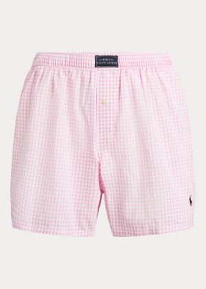 Bielizny Ralph Lauren Woven Cotton Boxer Męskie Różowe | PFXZ8032