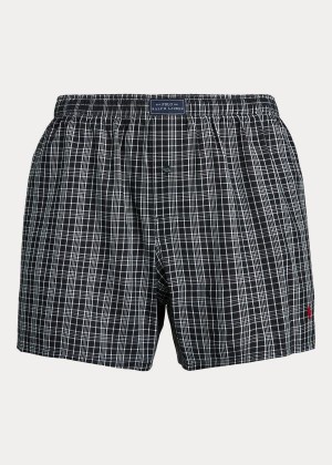 Bielizny Ralph Lauren Woven Cotton Boxer Męskie Ciemny Szare | FYUV5837