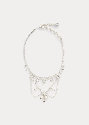 Biżuteria Ralph Lauren Crystal Wreath Necklace Damskie Srebrne | PEEN0491