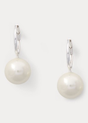 Biżuteria Ralph Lauren Faux-Pearl Drop Earrings Damskie Kremowe | ETXA1043