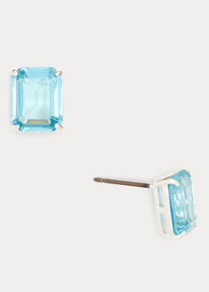 Biżuteria Ralph Lauren Gemstone Stud Earrings Damskie Srebrne | BIME6025