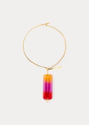 Biżuteria Ralph Lauren Gradient Pendulum Necklace Damskie Czerwone Pomarańczowe | DRXY2726