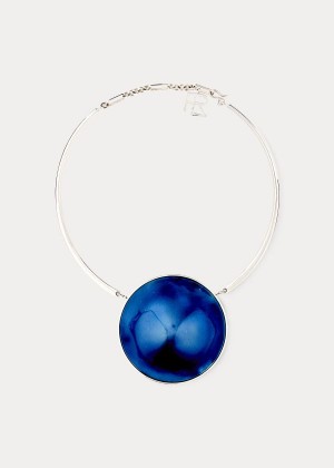 Biżuteria Ralph Lauren Reversible Disk Necklace Damskie Czerwone Niebieskie | FGVD5813