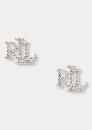 Biżuteria Ralph Lauren Sterling Silver Logo Earrings Damskie Srebrne | EFYJ5936