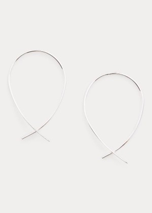 Biżuteria Ralph Lauren Threader Metal Earrings Damskie Srebrne | ISTD7047