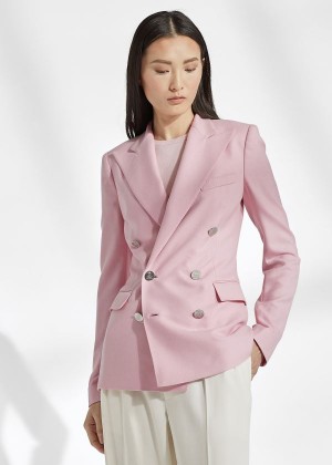 Blezery Ralph Lauren Camden Cashmere Jacket Damskie Różowe | QFLM7316