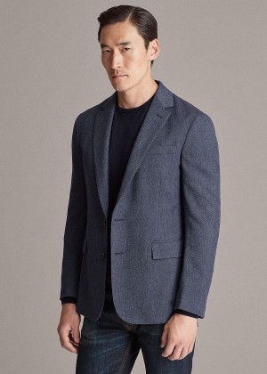 Blezery Ralph Lauren Hadley Twill Sport Coat Męskie Ciemny Granatowe Głęboka Niebieskie | WWCW3620