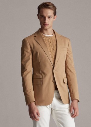 Blezery Ralph Lauren Hadley Twill Suit Jacket Męskie Khaki | WAUC5686