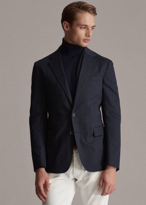 Blezery Ralph Lauren Hadley Twill Suit Jacket Męskie Granatowe | QQBY9575