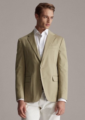 Blezery Ralph Lauren Hadley Twill Suit Jacket Męskie Oliwkowe | SJNU3880