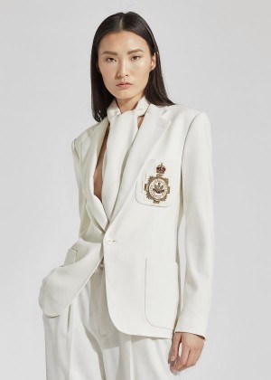 Blezery Ralph Lauren Katherine Wool Crepe Jacket Damskie Kremowe | PYNN7548