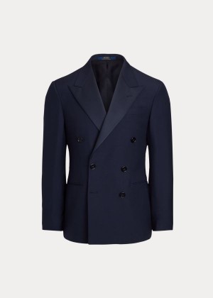 Blezery Ralph Lauren Polo Peak-Lapel Tuxedo Jacket Męskie Granatowe | JVOD3199