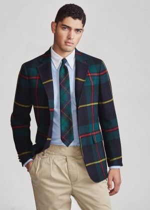 Blezery Ralph Lauren Polo Soft Tartan Sport Coat Męskie Zielone Niebieskie Czerwone Żółte | JOAP7443