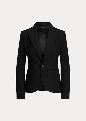 Blezery Ralph Lauren Stretch Wool One-Button Blazer Damskie Czarne | QRBA3638