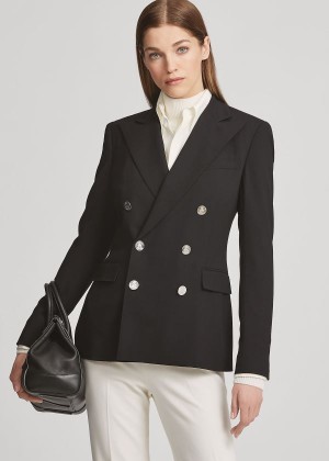 Blezery Ralph Lauren The RL Blazer in Stretch Wool Damskie Czarne | WBHZ5287