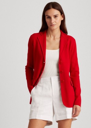 Blezery Ralph Lauren Tubular-Trim Blazer Damskie Czerwone | SDFX8197