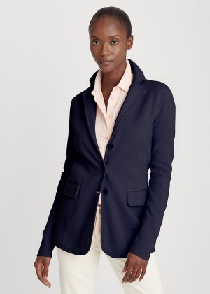 Blezery Ralph Lauren Tubular-Trimmed Blazer Damskie Granatowe | LFFR2957