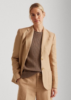 Blezery Ralph Lauren Twill Blazer Damskie Brązowe | ZSIC1181