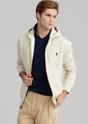 Bluza z Kapturem Ralph Lauren Cotton-Blend-Fleece Hoodie Męskie Beżowe | ANVD2272