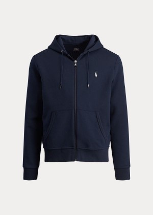 Bluza z Kapturem Ralph Lauren Double-Knit Full-Zip Hoodie Męskie Granatowe | QDHD0451