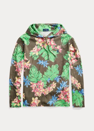 Bluza z Kapturem Ralph Lauren Floral Jersey Hooded T-Shirt Męskie Kolorowe | JIKN2457