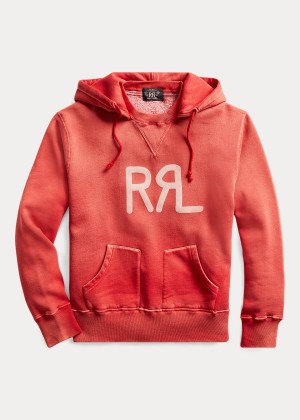 Bluza z Kapturem Ralph Lauren Logo Fleece Hoodie Męskie Czerwone | ZNXB7418