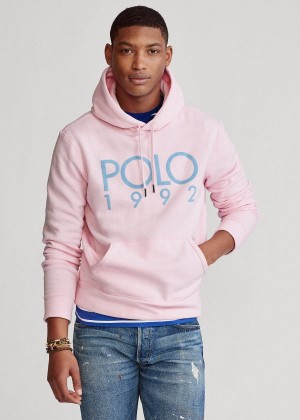 Bluza z Kapturem Ralph Lauren Polo 1992 Fleece Hoodie Męskie Różowe | NFOV7183