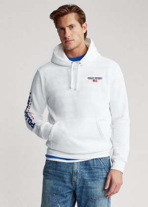 Bluza z Kapturem Ralph Lauren Polo Sport Fleece Hoodie Męskie Białe | MCOT5283