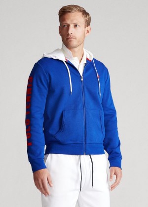 Bluza z Kapturem Ralph Lauren Polo Tennis Double-Knit Hoodie Męskie Królewski Niebieski Niebieskie | MPFJ8238