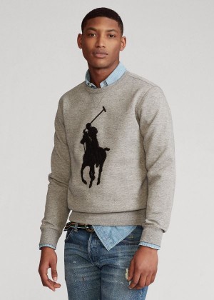 Bluzy Ralph Lauren Big Pony Sweatshirt Męskie Szare | ONVA2044