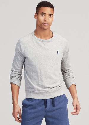 Bluzy Ralph Lauren Cotton Spa Terry Sweatshirt Męskie Szare | DBTL0296