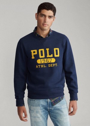 Bluzy Ralph Lauren Fleece Graphic Sweatshirt Męskie Granatowe | BRHB3114