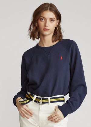 Bluzy Ralph Lauren Fleece Pullover Damskie Granatowe | RJQY6701