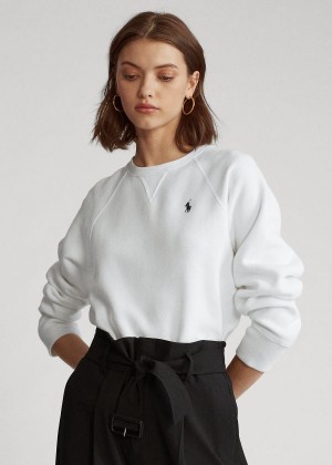 Bluzy Ralph Lauren Fleece Pullover Damskie Białe | FXPZ7917