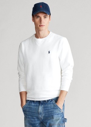 Bluzy Ralph Lauren Garment-Dyed Fleece Sweatshirt Męskie Białe | AYSP4140