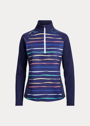 Bluzy Ralph Lauren Half-Zip Golf Pullover Damskie Granatowe | GGQX5750