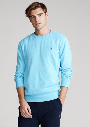 Bluzy Ralph Lauren Luxury Jersey Pullover Męskie Niebieskie | GUDW8131