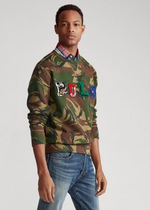 Bluzy Ralph Lauren Polo Camo Fleece Sweatshirt Męskie Camo | MVRH0218