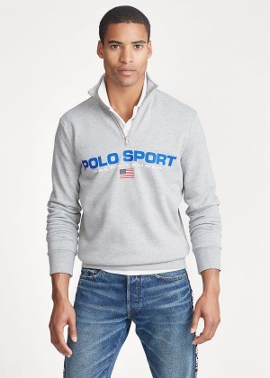 Bluzy Ralph Lauren Polo Sport Fleece Sweatshirt Męskie Szare | YDNK0048