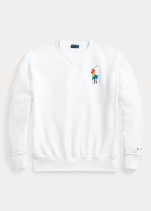 Bluzy Ralph Lauren Pride Fleece Sweatshirt Damskie Białe | PVXD9915