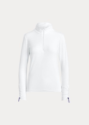 Bluzy Ralph Lauren Quarter-Zip Golf Pullover Damskie Białe | LKHK1710