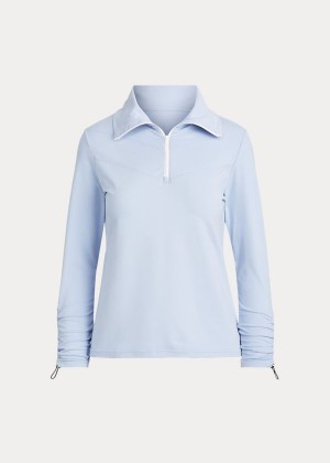 Bluzy Ralph Lauren Quarter-Zip Golf Pullover Damskie Niebieskie | CLRA2365