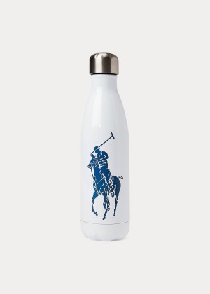 Butelki wody Ralph Lauren Polo S'well Water Bottle Damskie Białe Granatowe | XZLE5403