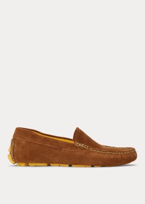 Buty Do Jazdy Ralph Lauren Anders Suede Driver Męskie Brązowe | FJCI2593